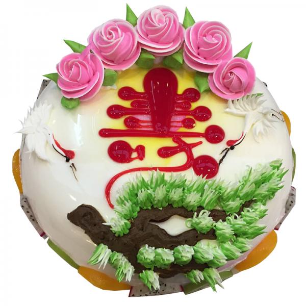 鹤寿延年--祝寿蛋糕